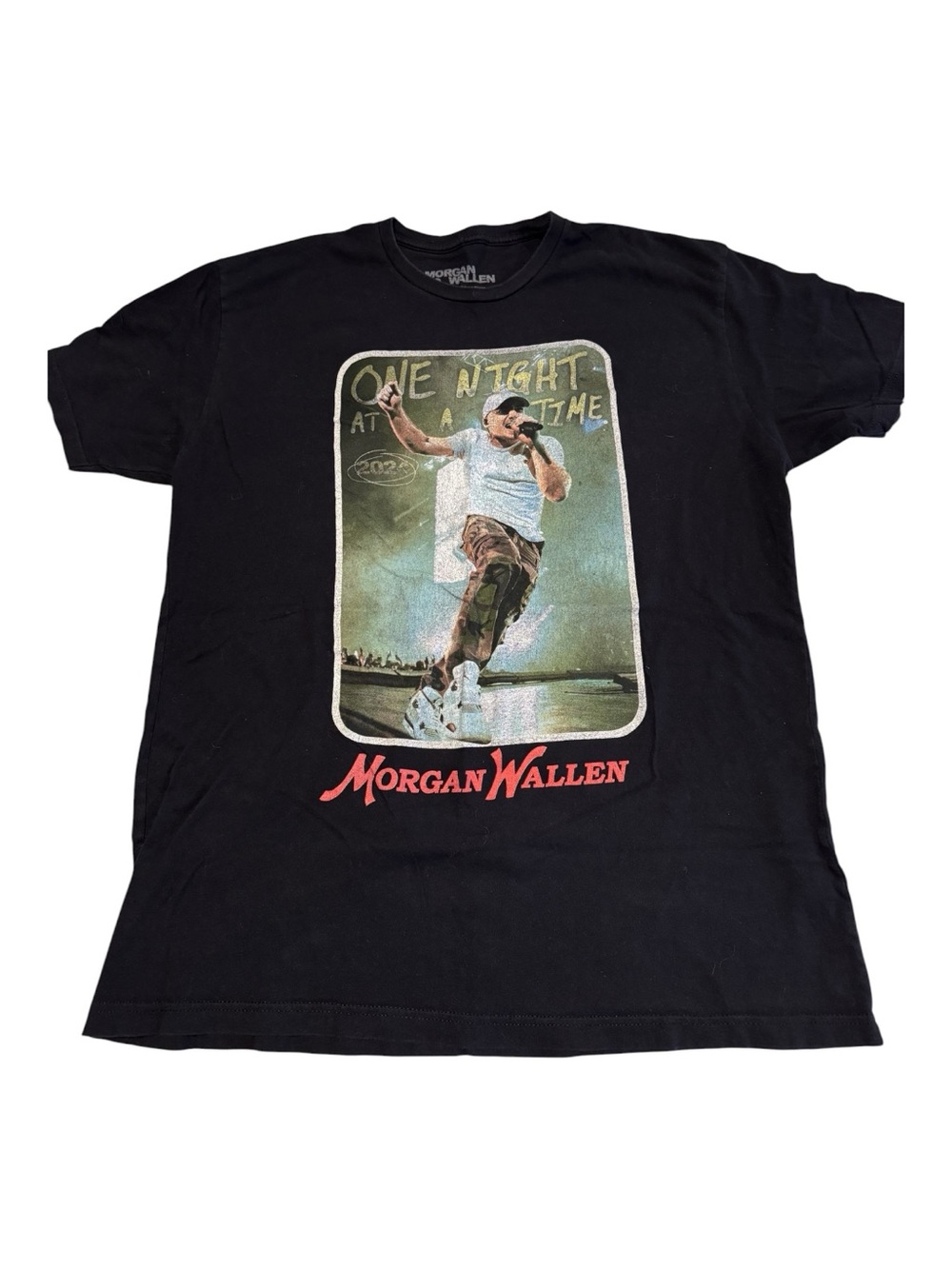 Morgan Wallen Black Graphic Concert T-Shirt - 'One Night at a Time' Tour